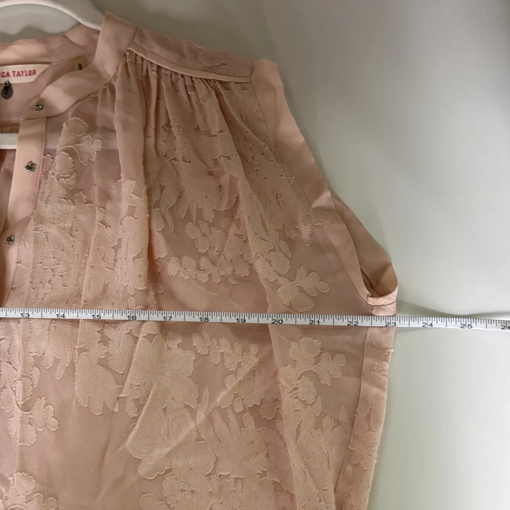 Rebecca Taylor Silk Cotton Sleeveless Blouse Size 2 - Picture 4 of 8